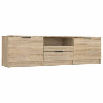 Mueble De Tv Roble Sonoma 140x35x40 Cm Madera De Ingeniería Vidaxl
