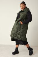 yours chaleco caqui largo acolchado con cuello alto mujer curvy y tallas grandes yours