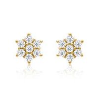 pendientes de oro 8 quilates estrella con circonitas