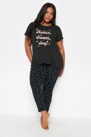 yours pijama algodon negro relax dream sleep