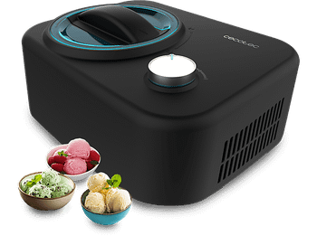 Heladera - Cecotec Gelacy 800, 100W, 0.8L, Compresor, Función enfriamiento, Helado en 60 min, Cuenco extraíble, Negro
