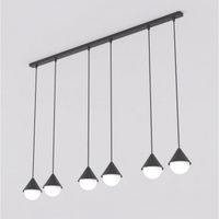 lampara colgante peka ii negro 6 luces