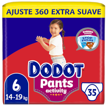 Dodot Pants Pañales Braguita Activity Extra Jumbo Pack Talla 6 (14-19 Kg) 35 uds