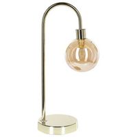 lampara de mesa de metal dorado 41 cm pantalla vidrio escritorio ramis