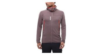 Sudadera polar millet fusion grid hoodie marron para hombre