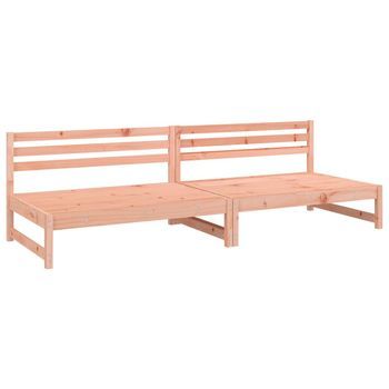 2 Uds Sofás Centrales De Jardín | Sofá De Exterior Madera Abeto Douglas 120x80 Cm