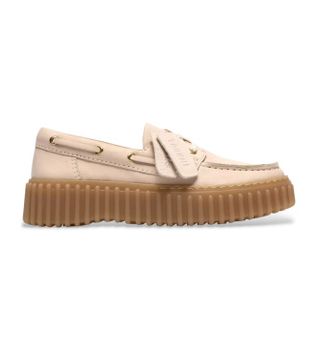 Clarks para mujer. 26186302 Mocasines de piel Torhill Boat beige (39), 1 a 3cm, Cordones, Casual