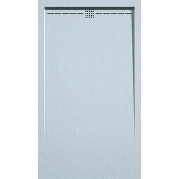 Plato De Ducha Pizarra Arco Ceniza 70x110 Cm Rejilla Inox