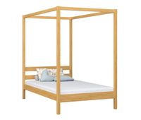 cama individual de madera con dosel n01 pino natural