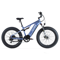 bicicleta electrica de ruedas anchas cyrusher rover 52 v 156 ah suspension completa azul