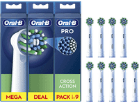 recambio para cepillo dental - oral-b pro crossaction cabezales de recambio pack 9 unidades