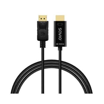 Adaptador de cable Savio CL-189 DisplayPort a HDMI 4K 60Hz 1,5 m