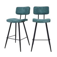 set de 2 taburetes para isla de cocina de sintetico azul 66 cm