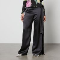 stine goya gracie satin wide-leg trousers - xl