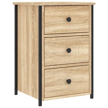 Mesita De Noche Madera De Ingeniería Roble Sonoma 40x36x60 Cm Vidaxl