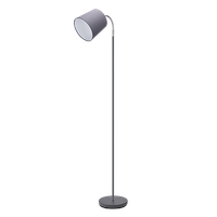 aigostar lampara de pie con interruptor de pie casquillo e14 con gris pantalla lampara decorativa con base metalica moderna vintage lampara de pie para salon dormitorio leer estudio