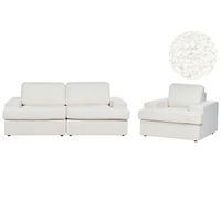 conjunto de sala de estar clasico 4 plazas sofa sillon tapizado con sillon respaldo acolchado grueso acolchado boucle blanco alla