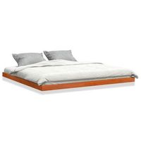 cama doble  cama para adultos  estructura de cama madera maciza pino marron cera 180x200 cm
