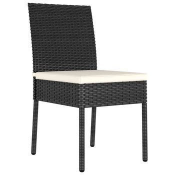 Pack 4 Uds Sillas De Comedor De Jardín | Silla De Exterior | Sillón Ratán Sintético Negro