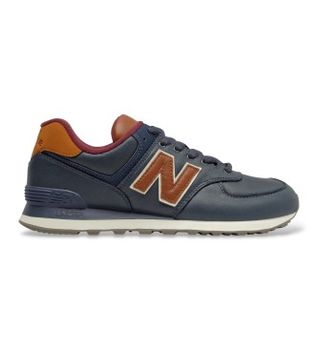 New Balance para hombre. ML574V2 Zapatillas 574 azul marino (41.5), Plano, Cordones, Casual