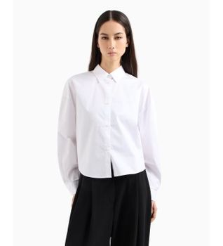 A|X Armani Exchange para mujer. XW001180AF12812U0002 Camisa de manga larga blanco (M), Casual, Algodón