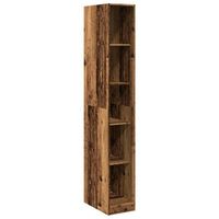 armario de madera de ingenieria madera envejecida 30x50x200 cm vidaxl