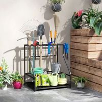 organizador de herramientas de jardin de 3 niveles outsunny