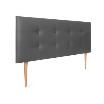 Cabecero De Polipiel Capitoné 145x115cm Con Patas Camas 135/140 - Gris