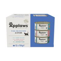 applaws en caldo 24 x 156 g latas para gatos - pack ahorro - pack mixto de pescado en caldo
