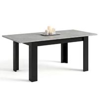 mesa de comedor extensible 140-190x90 cm sira negro mate - gris cemento 190 x 78 x 90 cm