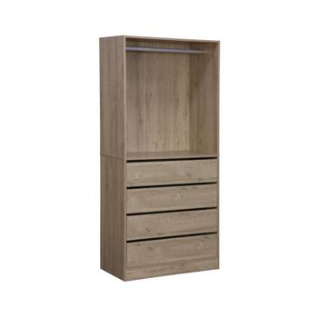 Vestidor 4 cajones 1 armario en color natural