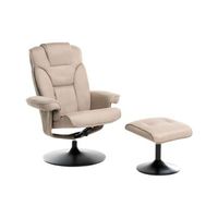 sillon reclinable moderno giratorio con tapizado de poliester reposapies oficina gris pardo nyks