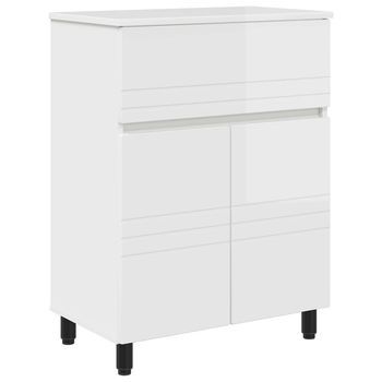 Unidad De Tocador De Baño Blanco Brillante 60 X 35 X 80 Cm Vidaxl