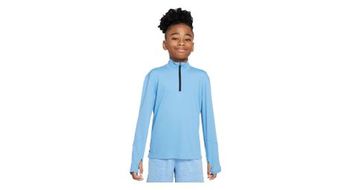 Camiseta de media cremallera nike dri fit multi uv azul para nino