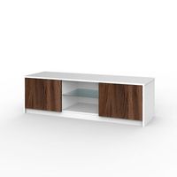 mueble de tv budapest blancoroble rio en melamina y mdf acanalado