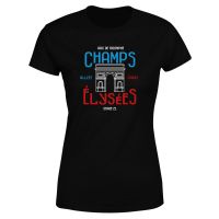 champs elysees womens t-shirt - black - s - black