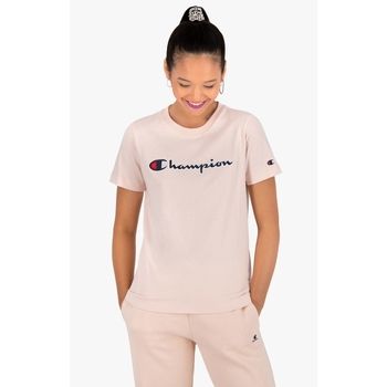 Champion Tops y Camisetas T-Shirt Logo Rosa 114472 para mujer