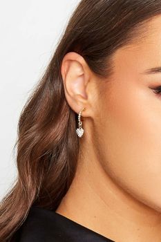 Pendientes Dorados Colgante De Corazón