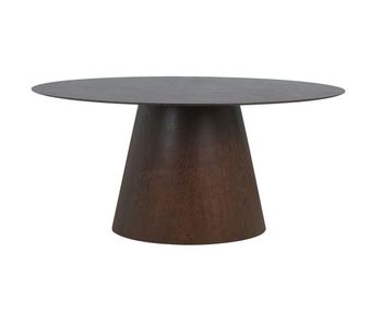 Mesa de comedor ovalada para 6 personas 160 cm nogal