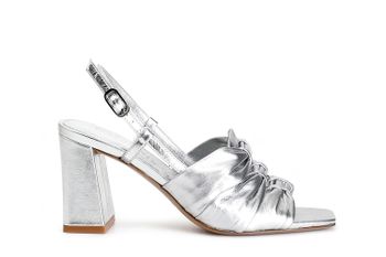 sandalias de piel laminada silver 39