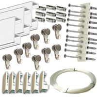 colgar cuadros en pared con guia de aluminio  9 m 7 guias  9 colgadores  9 ganchos rm  14 m de nylon  26 tacos y anclajes  blanco