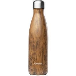Qwetch Botella Isotérmica Acero Inoxidable Acabado Madera 500 Ml