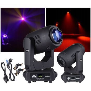 Foco Con Cabezal Móvil Light4me Venom Zoom 350 Negro - Potente Luz Led