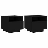 mesitas de noche con luces led 2 unidades negro 40x39x37 cm vidaxl
