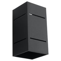 lampara de pared negro aluminio alt 20 cm