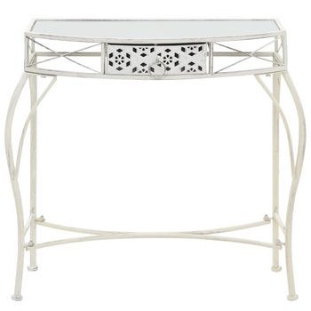 Mesa Auxiliar | Mesita Auxiliar | Mesa De Café Estilo Francés Metal 82x39x76 Cm Blanca