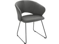 silla de comedor tapizada en pu gris