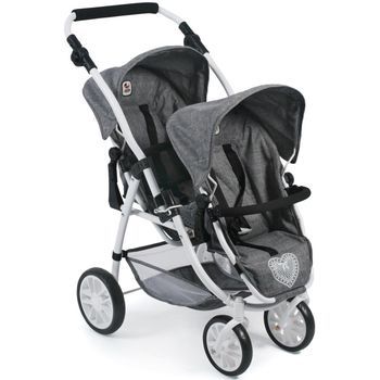 Cochecito Tándem Para Muñecas Vario, Jeans Grey