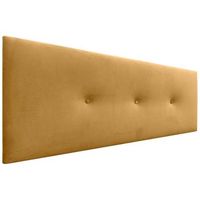dhome cabecero de terciopelo liso con botones 150x50 camas 150160 - mostaza