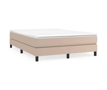 Estructura cama box spring cuero sintético capuchino 140x200 cm